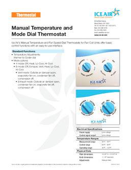 Manual Temperature and Mode Dial Thermostat Submittal
