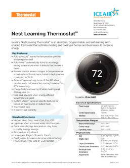 Nest Learning Thermostat Submittal