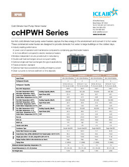 ccHPWH Product Sheet