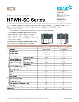 HPWH-SC Product Sheet