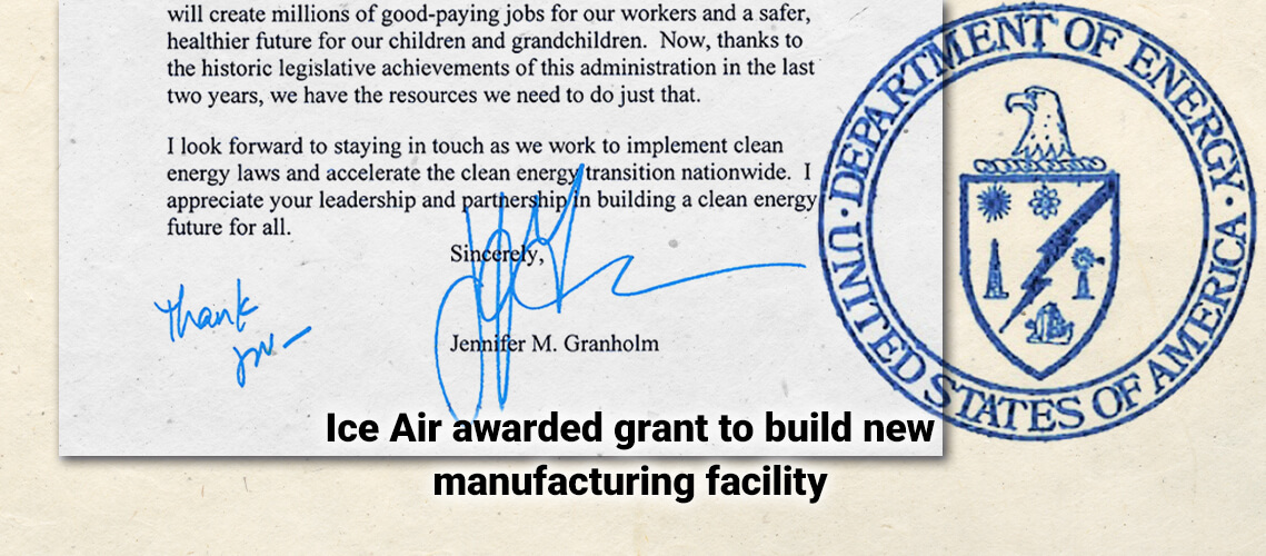Ice Air awarded grant to build new manufacturing facility